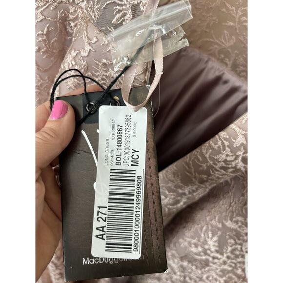 NEW $998 Mac Duggal 11121D Floral Embroidered & Beaded Long Sleeve Mesh Gown 12 - Picture 14 of 16